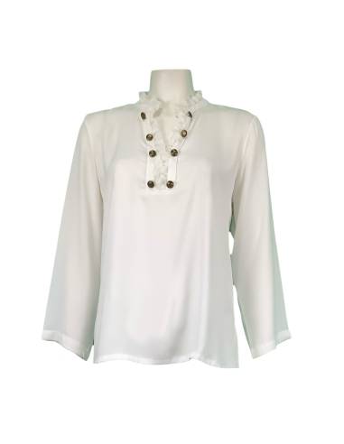 BLUSA C/VOLANTE BOTONES TULUS