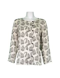 BLUSA  ESTAMPADA BOTONES PEKIN